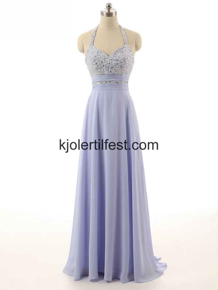 Stoppet Lange Lavendel Chiffon Ballkjoler