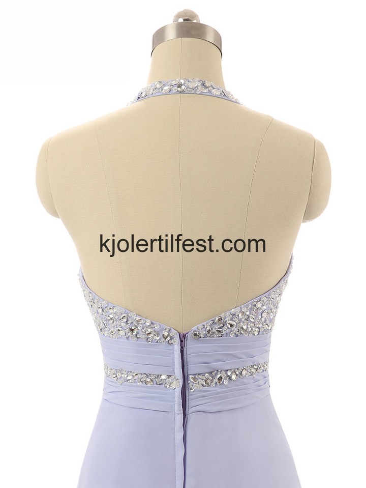 Stoppet Lange Lavendel Chiffon Selskapskjoler