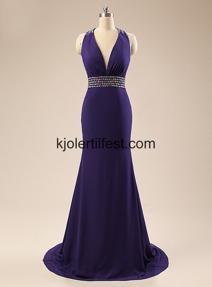 Stoppet Trompet/Havfrue Lilla Chiffon Selskapskjoler
