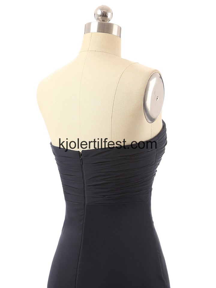 Stroppels Lange Svart Chiffon Brudepikekjoler