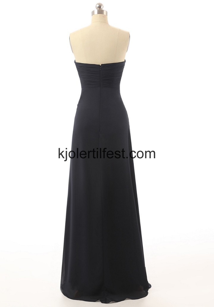 Stroppels Lange Svart Chiffon Selskapskjoler