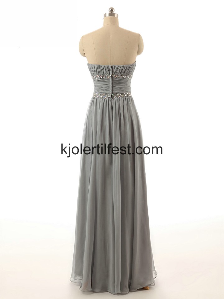 Stroppels Slv Lange A-Linje Chiffon Selskapskjoler