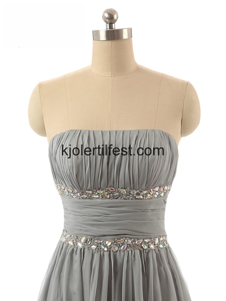 Stroppels Slv Lange A-Linje Chiffon Selskapskjoler