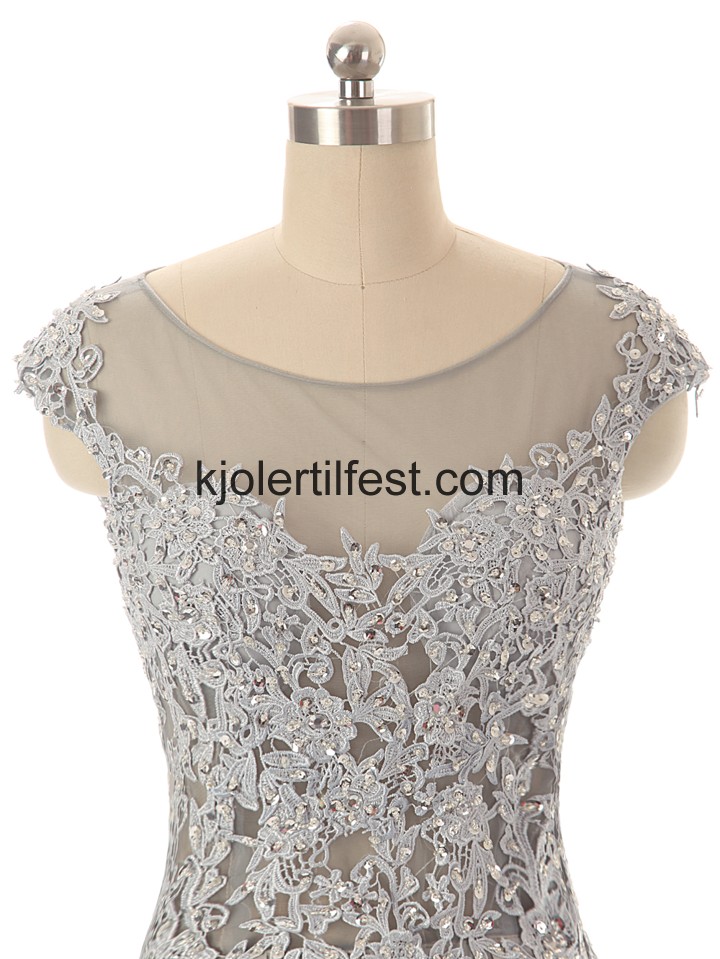 Stropper A-Linje Gulvlengde Slv Chiffon Selskapskjoler