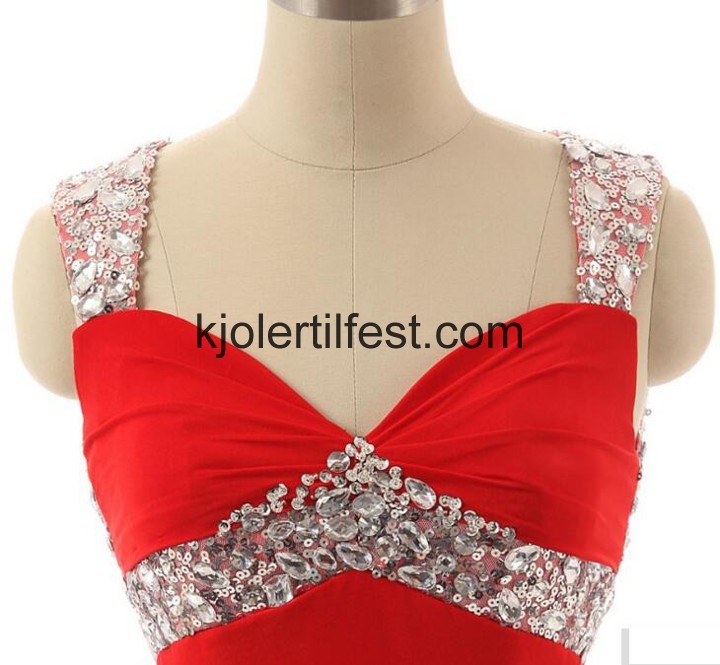 Stropper Rd Kjreste A-Linje Chiffon Ballkjoler