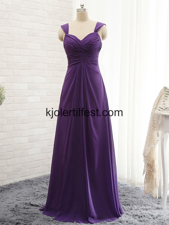 Stropper V-hals Lilla Lange Chiffon Ballkjoler