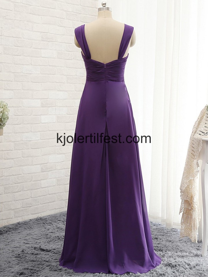Stropper V-hals Lilla Lange Chiffon Ballkjoler