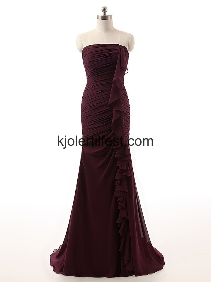 Havfrue Stroppels Lange Chiffon Selskapskjoler