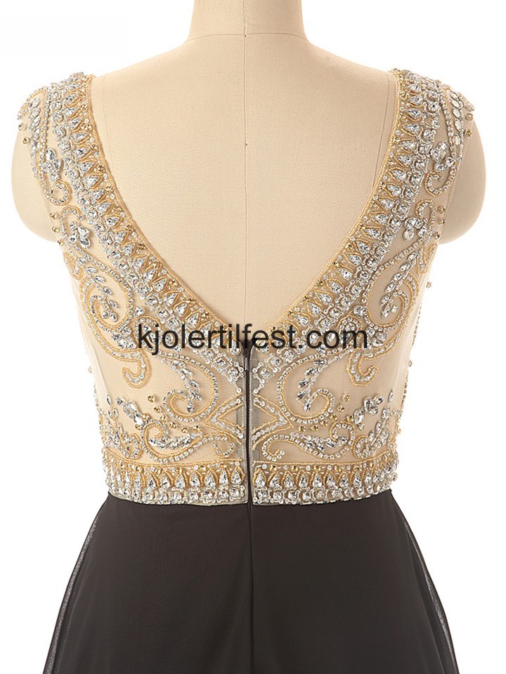Svart Lange Chiffon Ballkjoler
