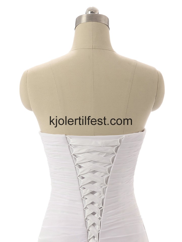 Kjreste Hvit Chiffon Lange Wedding Desses