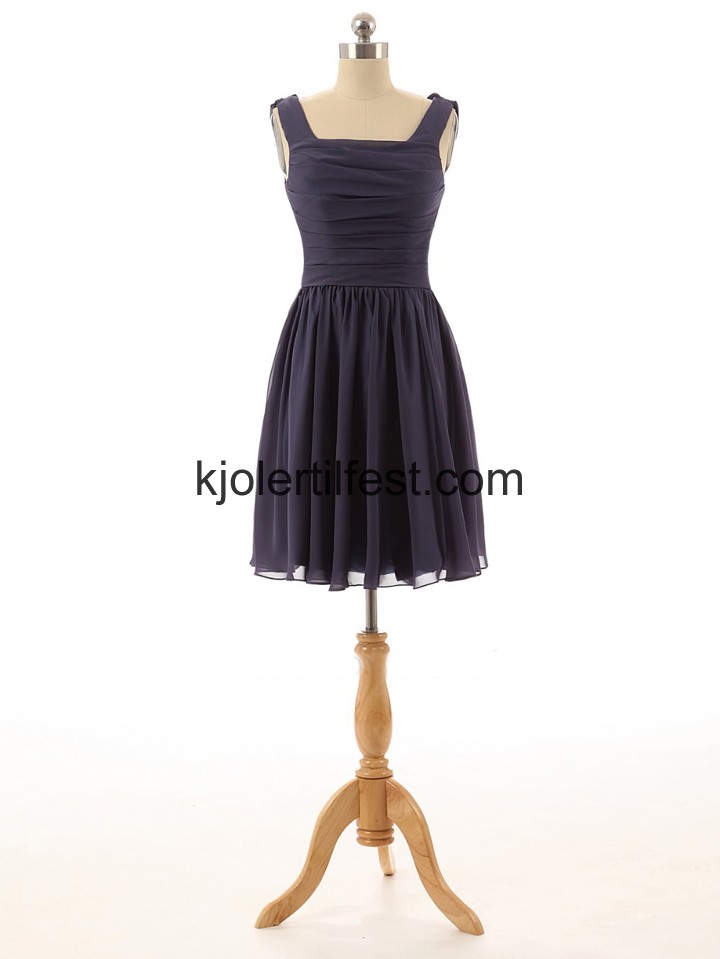 Mrk Navy Chiffon A-Linje Selskapskjoler