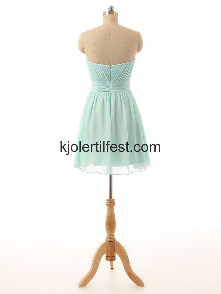V-hals A-Linje Kort Mint Chiffon Cocktailkjoler