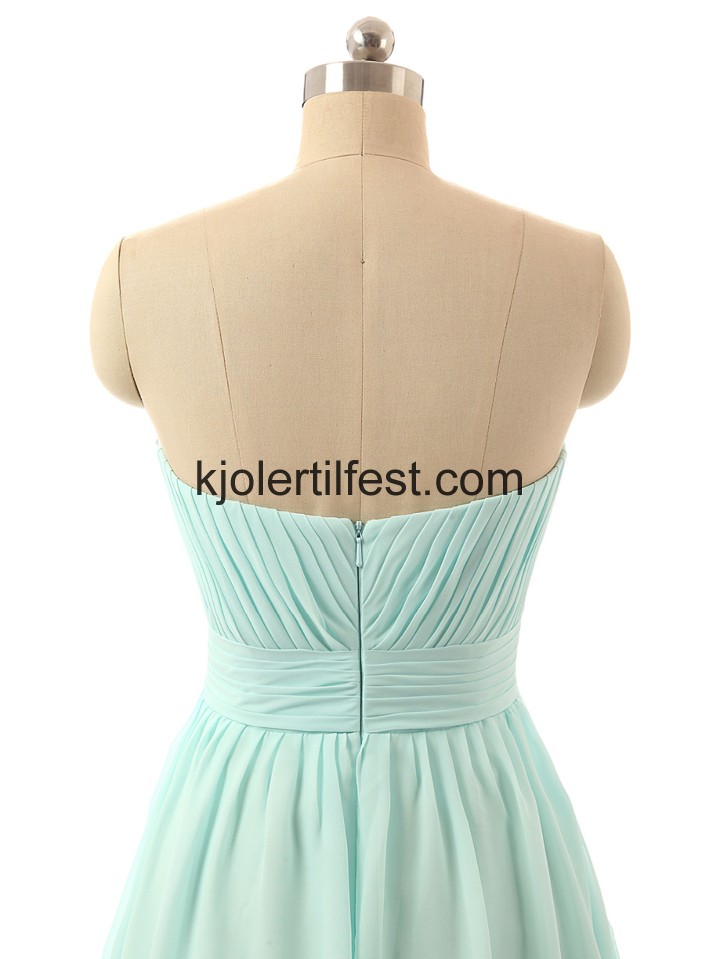 V-hals A-Linje Kort Mint Chiffon Cocktailkjoler