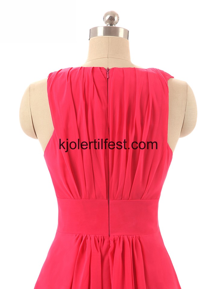 V-hals A-Linje Rd Chiffon Ballkjoler