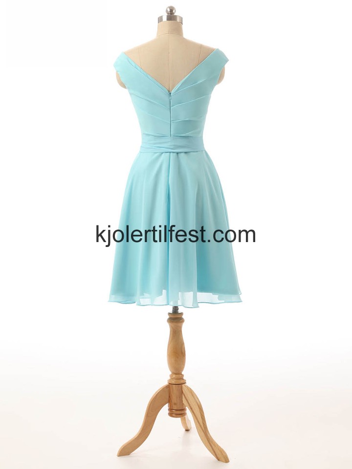 V-hals Kort Bl Chiffon Brudepikekjoler