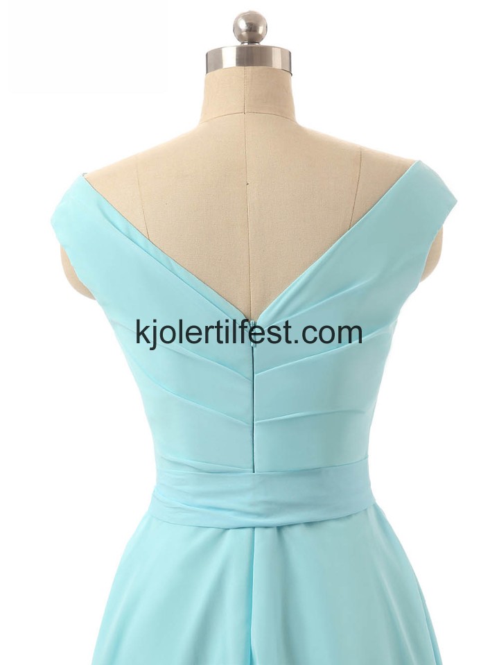 V-hals Kort Bl Chiffon Brudepikekjoler