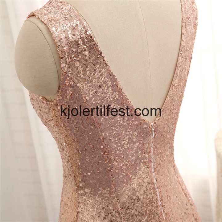 V-hals Lange Chiffon Ballkjoler