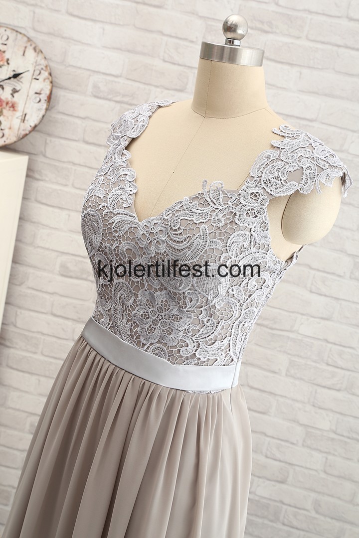 V-hals Lange Slv Chiffon Brudepikekjoler