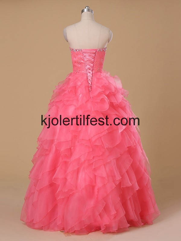 Vannmelon Kjreste Skoleball Organza Quinceanera Kjoler